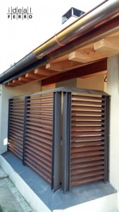 Frangisole con doghe in legno