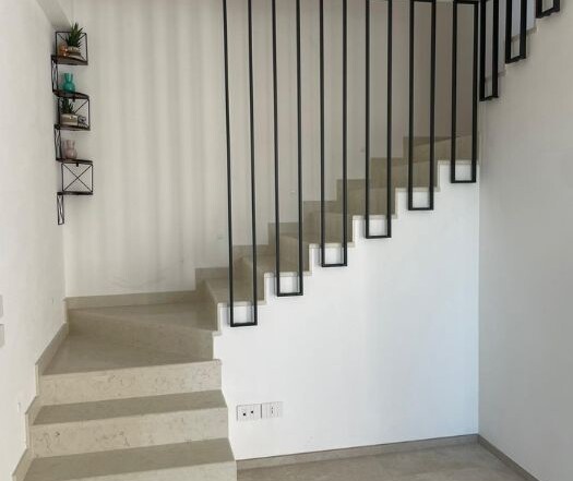 parapetto in ferro tubolare rettangolare