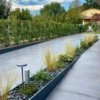 Fioriere su misura e bordure di contenimento per giardino in lamiera d'acciaio antracite